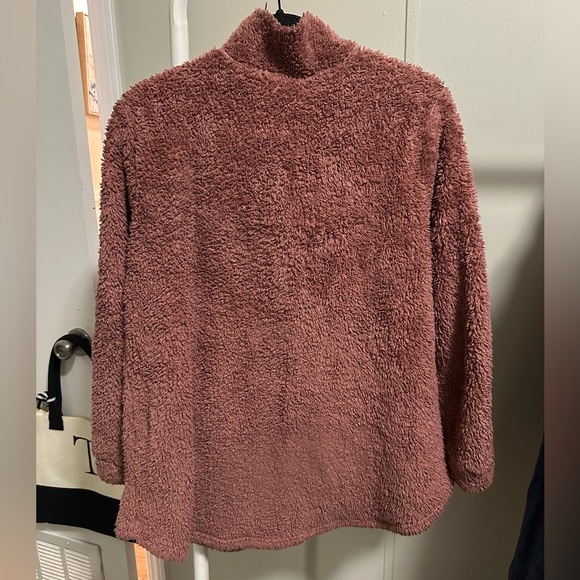 Madeline Sparklestein Mauve Fuzzy quarter zip pullover best for medium - Picture 5 of 5